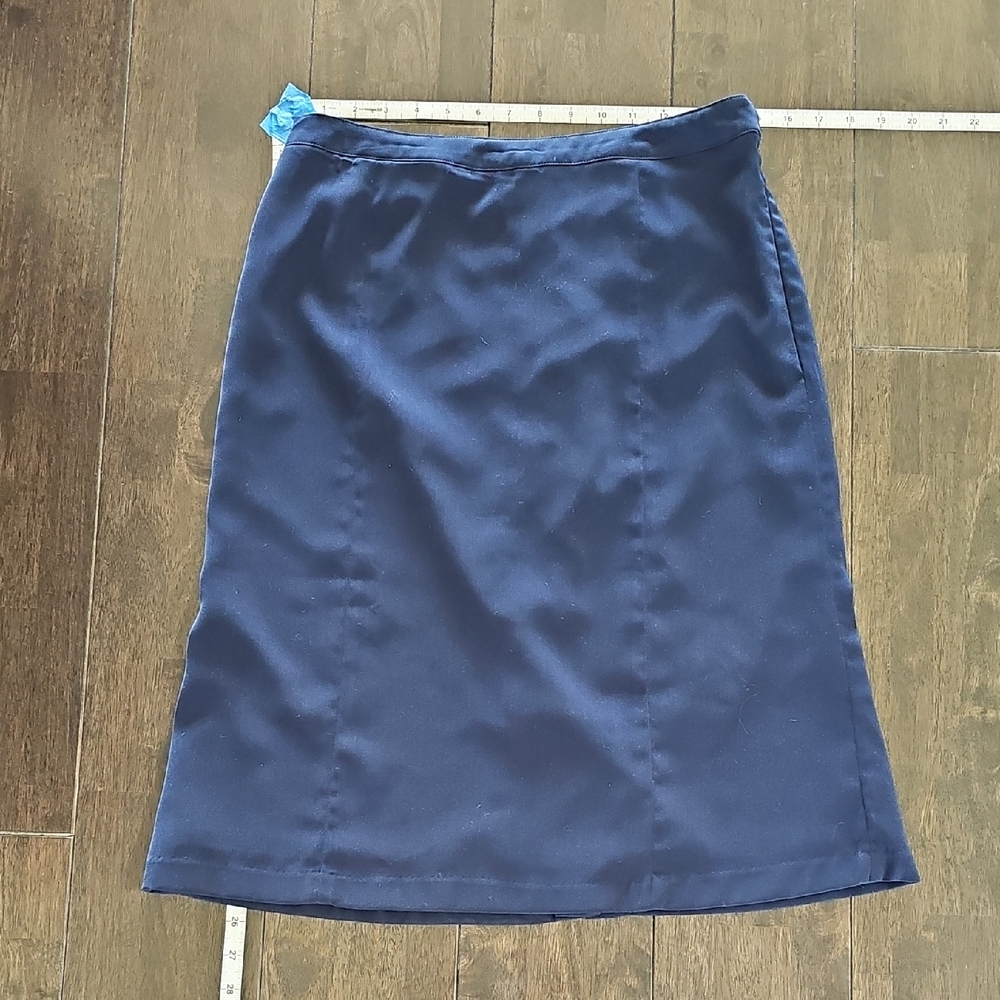 Elegant Navy Blue Pencil Women's Skirt